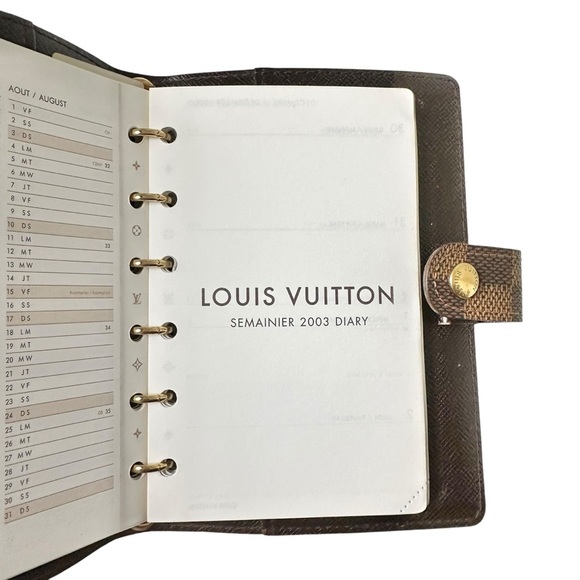 Louis Vuitton Damier Ebene Leather PM Agenda with Ruler Stickers & Map - Picture 10 of 15